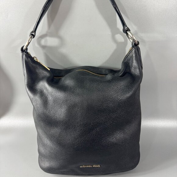 Michael Michael Kors Black Leather Bucket Shoulder Bag - Picture 1 of 15